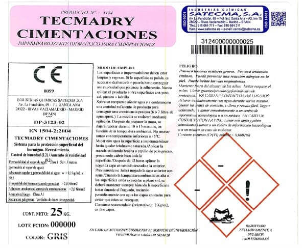 ETIQUETA IMPERMEABILIZANTE