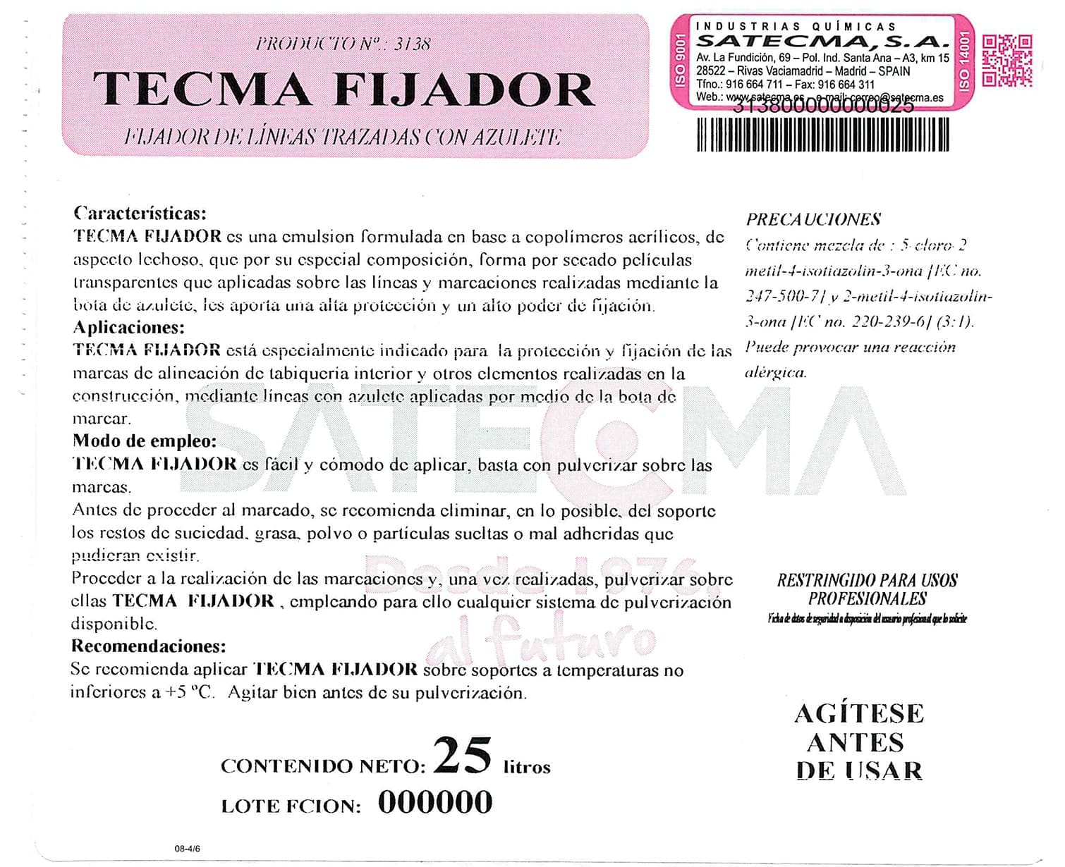 etiqueta fijador de lineas